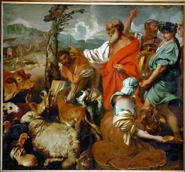 Noè e gli animali (dipinto su tela)