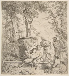 Baccanale davanti a un altare agli dei, ca. 1645