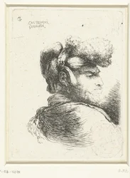 Testa di un uomo con un copricapo bordato di pelliccia, Piccolo studio di teste con copricapi orientali (titolo della serie)