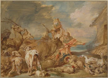 Noah führt die Tiere in die Arche