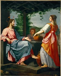 Cristo e la Samaritana al pozzo (dipinto su tela)
