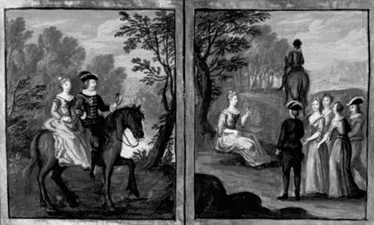Decameron, Madame Oretta accetta di cavalcare con un cavaliere; Oretta smonta. Sesta giornata, racconto 1