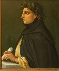 Giovanni Boccaccio, poeta rinascimentale (dipinto su tavola)