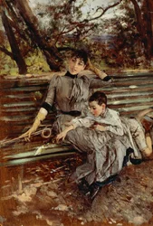 Nel giardino o Alaide e Ottavio Banti, circa 1884