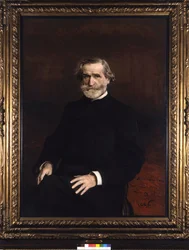 Ritratto di Giuseppe Verdi (1813 - 1901), compositore italiano di Giuseppe Boldini. Casa di riposo per musicisti G. Verdi