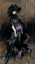 Ritratto della Marchesa Luisa Casati con un levriero
