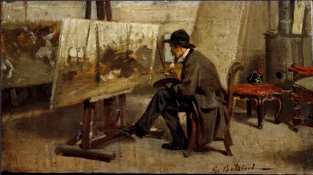 Il pittore Giovanni Fattori nel suo studio Dipinto attribuito a Giovanni Boldini (1842-1931) 1863-1869