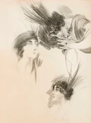 Tre studi per il ritratto di Dora di Rudinì Labouchère