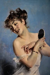 Giovane donna in déshabillé (dettaglio)