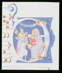 Ms 561 f.37r Iniziale istoriata 