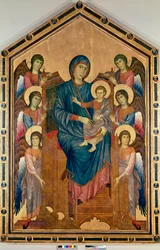 La Vergine e il Bambino in Maestà circondati da sei angeli