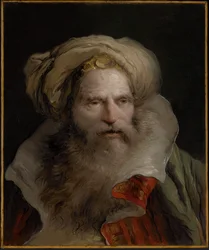 Un uomo barbuto con turbante