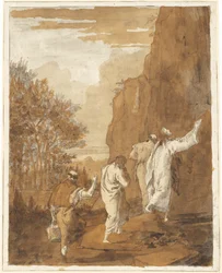 Cristo conduce Pietro, Giacomo e Giovanni sul monte alto per la Trasfigurazione