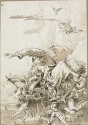 Dio Padre sostenuto da angeli tra le nuvole, II