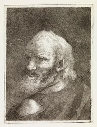 Vecchio raffigurato di spalle