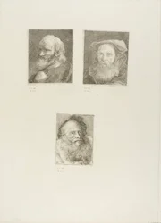 Vecchio con barba, Vecchio barbuto con cappello, Vecchio con berretto decorativo