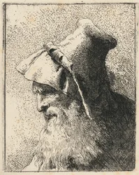 Profilo di un vecchio con la barba