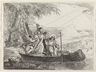 La Madonna, il Bambino e gli Angeli che Entrano nella Barca