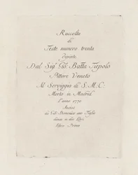 Pagina del titolo, dalla Raccolta di Teste