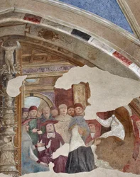 Rappresentazione di Santa Caterina da Siena davanti a Papa Gregorio XI ad Avignone