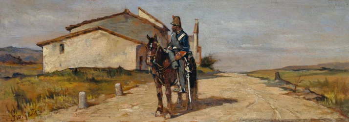 Soldato a cavallo o Carabiniere a cavallo in pattuglia