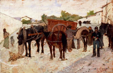 Sosta in Maremma o scena di vita campestre di Giovanni Fattori (1825-1908)