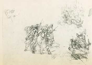 Tre schizzi per gruppi di soldati