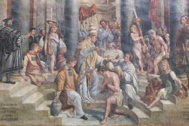 Il battesimo di Costantino (dettaglio), stanza di Costantino