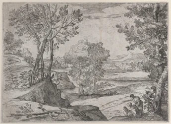 Una famiglia seduta vicino a un fiume, 1643