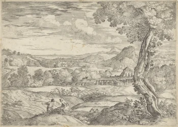 Paesaggio con una fabbrica di mattoni