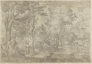 Paesaggio con ninfe e satiri