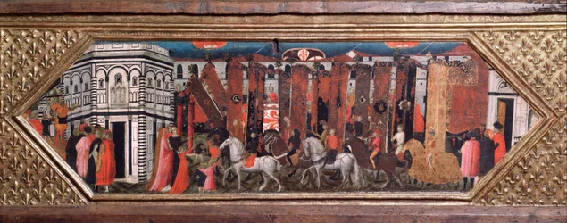 Processione dei pali di San Giovanni - Cassone con rappresentazioni della festa di San Giovanni Battista a Firenze