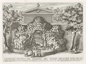 Fontana rustica nel giardino del signor principe Borghese (Le fontane ne palazzi e ne giardini di Roma)