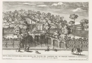 Fontana nei giardini di Villa Doria Pamphilj a Roma