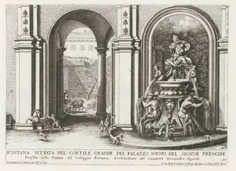 Fontana in un cortile del Palazzo Doria Pamphilj a Roma