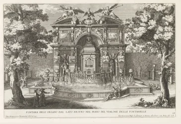 Fontana con organo idraulico nei giardini di Villa d
