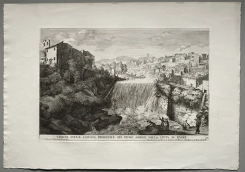 Le fontane di Roma, Libro IV, tavola 27: Veduta della Cascata Principale del Fiume Aniene nella città di Tivoli