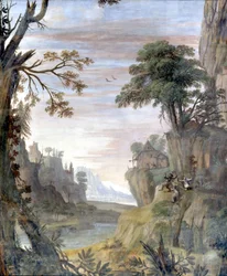 Fiume e paesaggio (dettaglio)