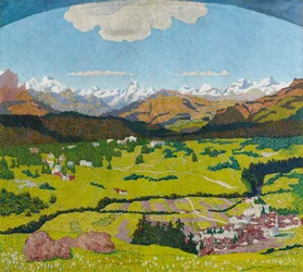 Panorama di Flims. Trittico, pannello centrale, 1904.