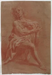 Disegno, Uomo inginocchiato, per un