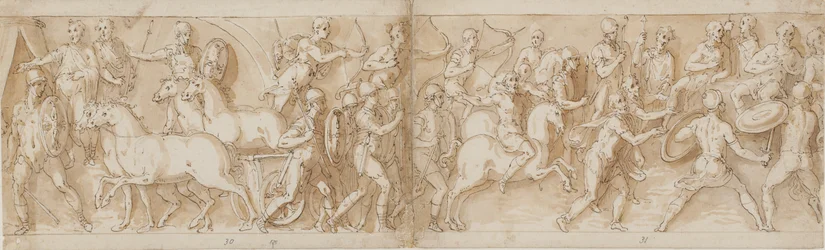 32 copie della Colonna di Marco Aurelio, Piazza Colonna a Roma