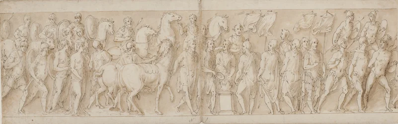 Donne catturate vengono portate via (fine del LXXIII); parata delle guardie del corpo (LXXIV); Marco Aurelio sacrifica a un altare (LXXV); Marco Aurelio osserva un attacco (inizio del LXXVI)