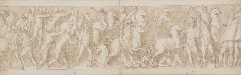 Fine di una parte restaurata della colonna (XLVII); i Sarmati sono inseguiti nella palude (XLVIII); i Romani attaccano una fortezza germanica (inizio di LIV)