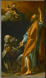 Santa Maria appare agli eremiti Paolo e Antonio (dipinto su tela)