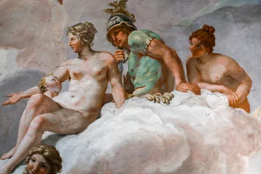 Venere e Marte. Dettaglio di "Il consiglio degli Dei" 1624-1625. affresco
