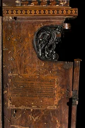 Coro canonico ligneo, intarsiato da Giovanni Maria Platina 1484, intarsio laterale sinistro