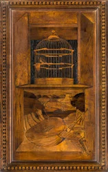 Coro canonico ligneo, Intarsiato da Giovanni Maria Platina 1484, Stallo superiore