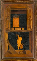 Coro canonico ligneo, Intarsiato da Giovanni Maria Platina 1484, Stallo superiore