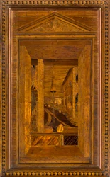 Coro Canonico Lignaean, Intarsiato da Giovanni Maria Platina 1484, Stallo Superiore