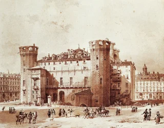 Fuori Palazzo Madama a Torino, di Giovanni Migliara (1785-1837)